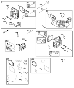 Cylinder Head Group Diagram and Parts List for 44X977-0012-G1  Briggs and Stratton Engine